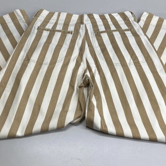 Maeve Women’s High-Rise Wide-Leg Jeans – Khaki Brown/White Stripe – Size 30 - Picture 5 of 9